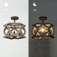 thumbnail image 4 of LNC 3-Light Drum Farmhouse Wood Semi-Flush Mount Ceiling Light for Living Room,Bed Room, 4 of 8