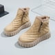 thumbnail image 1 of Botas de nieve gruesas con forro polar de invierno, zapatos de mujer, plataforma de moda que combina con todo, suela de piel integrada, zapatos de algodón cortos, cálidos y sencillos, 1 of 4