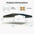 thumbnail image 4 of TIME RAY 20x20 Ft Carport, Heavy Duty Metal Car Port, All-Weather Protection, Easy Assembly for Cars, Trucks, Boats, Tractors, and Outdoor Storage, 4 of 7