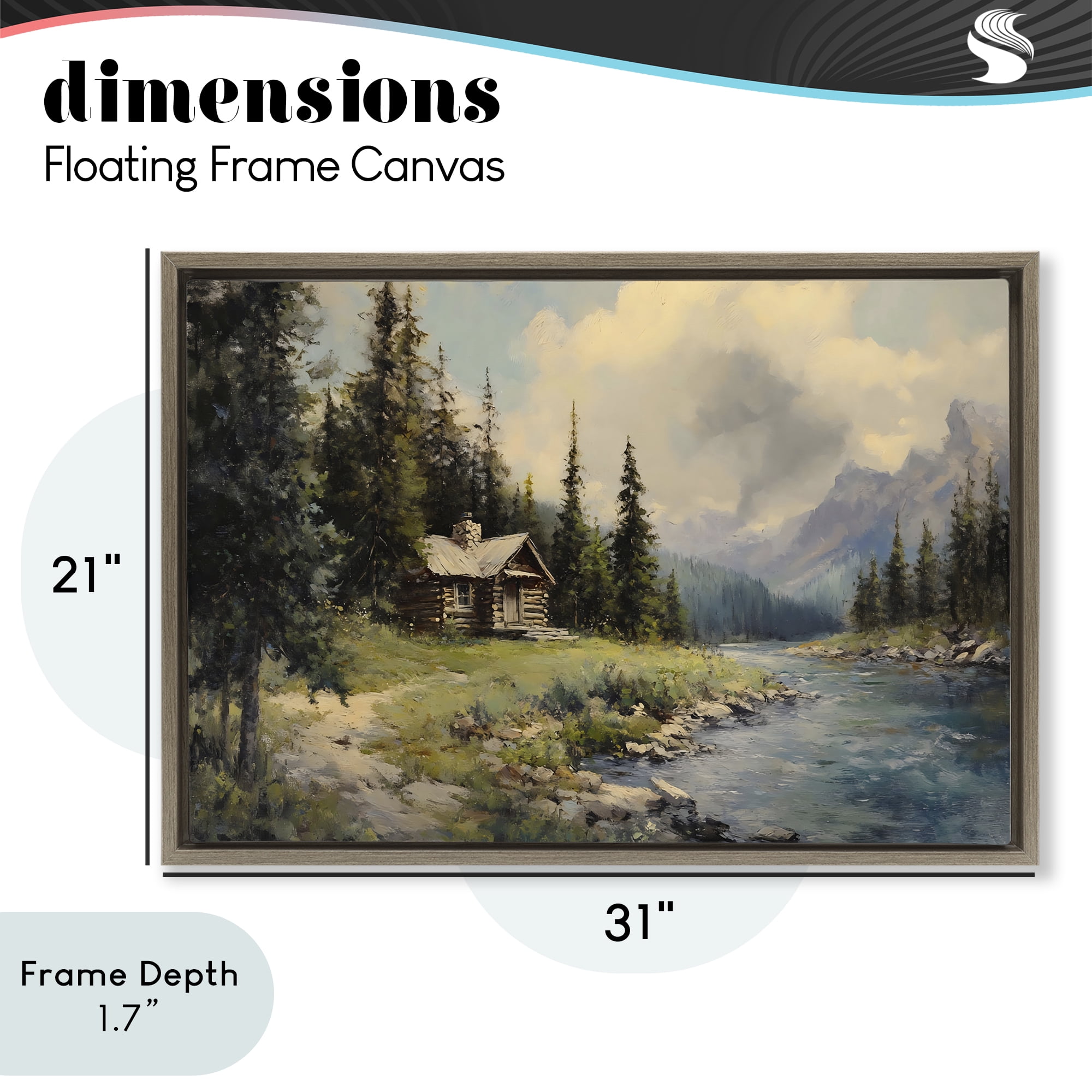 Stupell Industries Creek Cabin Riverside Retreat Brown Framed Floater Canvas Wall Art, design by Franklyn Gregory
