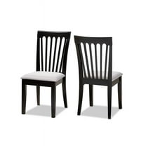 Baxton Studio Minette Modern and Contemporary Gray Fabric Upholstered and Espresso Brown Finished Wood 2-Piece Dining Chair Set