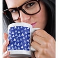 thumbnail image 2 of 3drose, Dark Blue Triangle Pattern - White Stamp Textured Printed Look Print, 11oz Magic Transforming Mug, 2 of 7