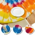 thumbnail image 4 of Vibrant Tie Dye Spiral Round Fitted Tablecloth with Elastic Edge,Dining Table Cover Waterproof,Outdoor Round Tablecloth for Camping,Dining,Indoor and Outdoor, 4 of 7