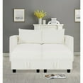 thumbnail image 6 of Naomi Home Elizabeth Modern DIY Collection-Fabric:Linen,Finish:White Down,Style:Loveseat with Double Ottoman, 6 of 14