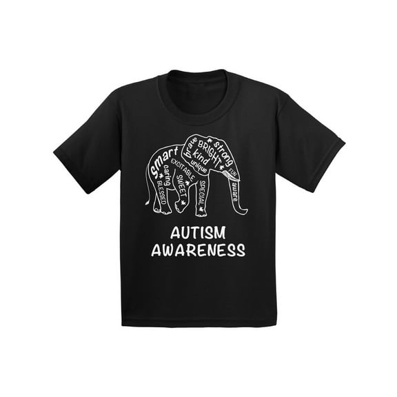 Awkward Styles Autism Awareness Shirts XS S M 8 Years Autism Shirt for Kids Elephant Autism Kids T Shirts 6 Year Old Girls 7 Years Old Boys 9 10 11 Years L XL Strong Brave Shirts