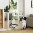 thumbnail image 2 of PawHut 30"-52" Extra Wide Pet Gate Barrier with Small Door, 35"H, Black, 2 of 10