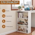 thumbnail image 3 of 35.5" Modern Computer Desk with Bookshelf,Home Office Desk Study Desk Writing Desk for Small Space, White, 3 of 7