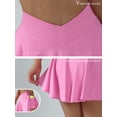 thumbnail image 6 of Womens Tennis Skirt with inner Shorts Pockets Shorts Crossover High Waisted Athletic Skorts Skirts for Golf Running Workout and Yoga Sports Activewear Pink S, 6 of 7