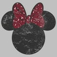 thumbnail image 2 of Women's Mickey & Friends Minnie Mouse Distressed Leopard Bow  Graphic Tee Athletic Heather Large, 2 of 4