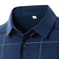 thumbnail image 4 of Qiyinn Men Short Sleeve Polo Shirt Classic Plaid Collar Button Down Casual Summer Cotton Blend Tops for Adult, 4 of 4