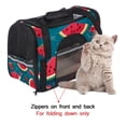 thumbnail image 4 of Watermelon Sherpa Fabric Dog Bag with 900D Oxford Cloth Base and Nylon Webbing - 17x10x11.8 Inches, 43x26x30 cm - Pet Carrier for Travel and Outdoor Activities, 4 of 7