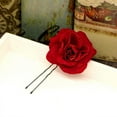 thumbnail image 5 of 6 Pcs Pinces à Cheveux Fleur Rose Épingle à Cheveux Rose Épingles à Cheveux de Mariée Broche en Forme de U Accessoires de Cheveux de Mariage pour Femmes Filles Fête, 5 of 5