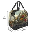 thumbnail image 3 of Salouo Floral Rhino With Birds for Unisex Lunch Bag Leakproof Lunch Tote Large Capacity Reusable Insulated Lunch Box Cooler Lunch Container for Work/Office/Picnic/Travel-Black, 3 of 8