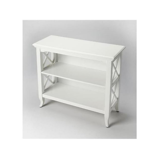 Butler 3044304 Glossy White Low Bookcase
