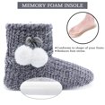 thumbnail image 3 of LORDFON Women's Chenille knitted House Slippers with Cute Pom Poms,Cozy Winter Warm Plush Lining Womens Boot Slippers Memory Foam Indoor Shoes, 3 of 7