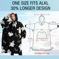 thumbnail image 4 of Oversized Wearable Blanket Hoodie,Black Halloween Ghosts Bats and Stars Sherpa Blanket Hoodie with Super Pockets,Super Warm Fuzzy Pullover for Women & Men, 4 of 6