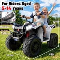 thumbnail image 4 of TOYBSNR 24V Kids ATV, 2-Seater 4WD Ride on Toys for Big Kids Ages 5-14, XXXL Powered Ride on Electric Car, 4 Wheeler with EVA Tires, Bluetooth, Music, Spring Suspension, Max 7.5MPH, White, 4 of 8