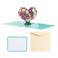 thumbnail image 2 of Cheers Greeting Cards 3D Heart No Ink Bleeding Handmade Floral Print Holiday Greeting Thanksgiving Cards for Valentine's Day, 2 of 2