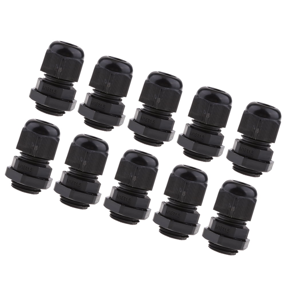 IP68 Waterproof Black Grey White or Red M16 IP68 Nylon Cable Gland with Locknut 
