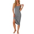 thumbnail image 2 of INSPIRE CHIC Women's Night Gowns Sleeveless Spaghetti Strap Round Neck Spring Summer Sleep Dress M Grey, 2 of 6
