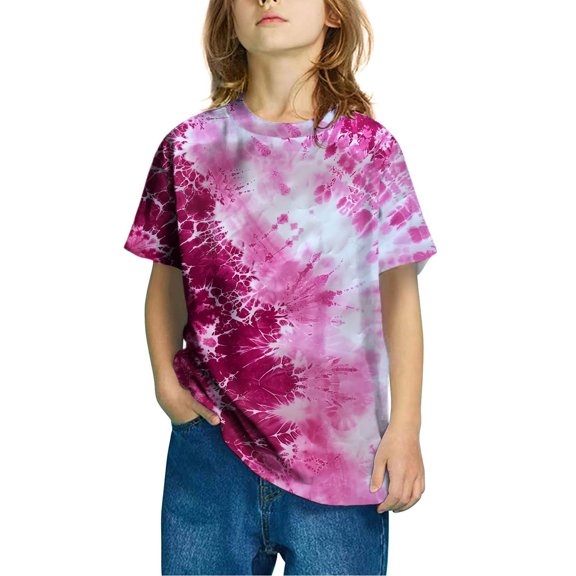 SGFCWSX Girls Loose Short Sleeve T-Shirt, Kids Stylish Soft Casual Tops Cotton Summer Tees Multicolor Size 7-8 Years