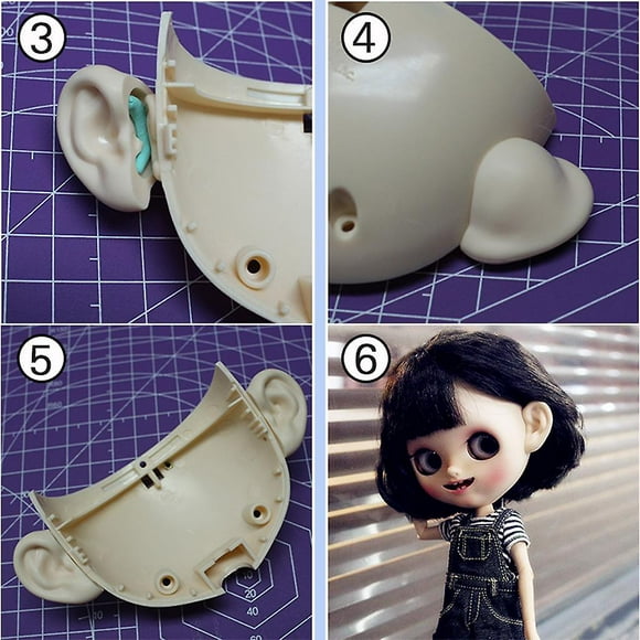 Doll Faceplate + Backplate + Ears Elegant For 12inch Takara Rbl Neo Blythe Doll Custom Diy Accessories