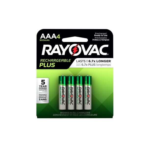 Rayovac Rechargeable AAA Batteries (4 Pack), Triple A Batteries