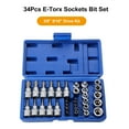 thumbnail image 2 of Juego de brocas E-Torx de 34 piezas, juego de brocas E-torx de 3/8 `` 5/16 Abanopi Enchufe, 2 of 6