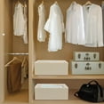 thumbnail image 4 of Fabric Collapsible Storage Bins, 2 Packs Cloth Storage Cubes with Wooden Handles, Stow Home Items Shelf Baskets, Rectangular Storage Basket for Decor, Shelves and Closet Organizer Bins (Beige), 4 of 6