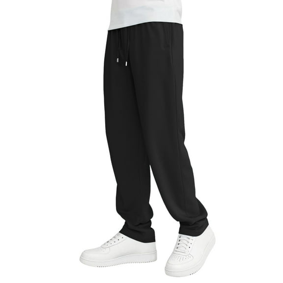 JTieacloth Lightweight Trousers for Men Men's Cargo Trousers Long Casual Trousers Elastic Waist Sports Trousers Casual Men's Jogger Running Trousers Modern Black