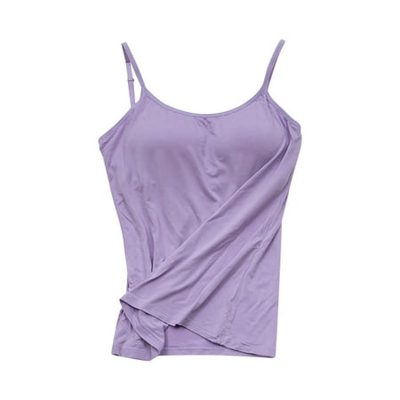 Weikingp Lingerie for Womens  Suspended Vest with Chest Pad Women S Strapless Bra T Integrated Shirt with Chest Pad As A Base Camisole Tops for Women Sexy Lingerie for Women Clearance Purple L