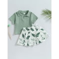 thumbnail image 2 of Suealasg Kid Girls Clothes 18M 2T 3T 4T 5T 6T Little Girls Short Sleeve Lapel Collar Tops + Mini Pleated Skirt Set 2PCS Casual Summer Outfits for Child Girls, 2 of 9