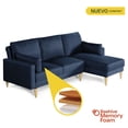 thumbnail image 2 of Sala Modular Reversible Makora Kissa con Memory Foam Color Azul Lino Respaldo Reclinable de 3 Posiciones, 2 of 9