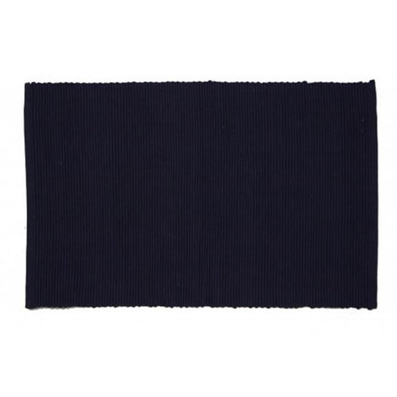 Mr. MJs Trading AG-01307S-4 19 in. Ribbed Placemats, Black - Set of 4