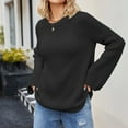 thumbnail image 5 of Duoif Sweaters for Women Trendy Women's Casual Long Sleeve Pullover Sweaters Crew Neck Oversized Ribbed Knit 2025 Fall Winter Sweater Jumper Tops Women's Sweaters Womens Tops Black XL, 5 of 6