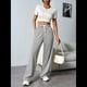 thumbnail image 5 of Pantalones Deportivos Holgados de Cintura Alta con Cordón Ajustable para Mujer, Pantalones Deportivos de Pierna y Bolsillos Gris XL, 5 of 7