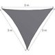 thumbnail image 2 of Vela de sombra, difusor de sombra triangular, protección solar para jardín, rayos UV 3x3x3m Lona resistente al agua, gris, 2 of 5