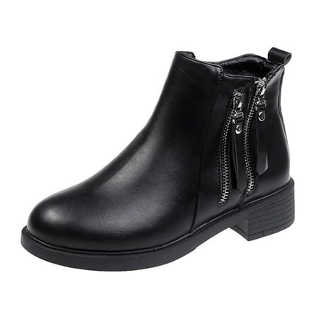 

adviicd Snow Boots for Women Womens Boots with Heel Size 7 Fashion Women Artificial Leather Solid Color Autumn Thick Boot for Women No Heel