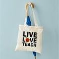 thumbnail image 4 of CafePress - Live Love Teach Tote Bag - Unisex Canvas Tote Bag, Beige, 1-Piece, 4 of 6