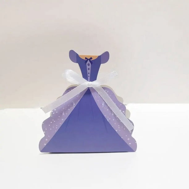 Caja de regalo con diseño de vestido de princesa para fiesta de cumpleaños, suministros para Baby Shower, decoración de boda, con temática de Prinzessin