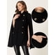 thumbnail image 2 of Abrigo de Capa para Mujer Abrigo de Invierno con Manga Corta y Doble Botonadura Negro M, 2 of 5