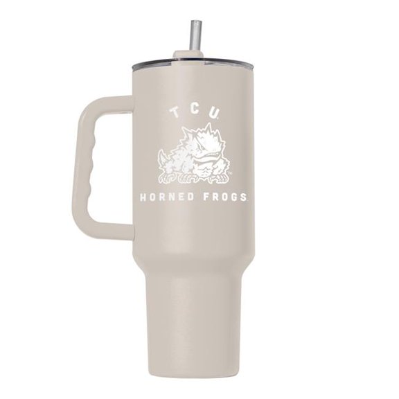 Logo Brands 215-S40PT-SND-29 Texas Christian University 40 oz Archway Powder Coat Tumbler