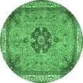 thumbnail image 1 of Ahgly Company Indoor Round Medallion Emerald Green Traditional Area Rugs, 3' Round, 1 of 4