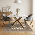 thumbnail image 3 of ODIKA Dining Under Vintage Interlocking Earthy Tones Mirrored Large for Room, Table, Home Office, Non-Slip Chair-Friendly, 3 of 7