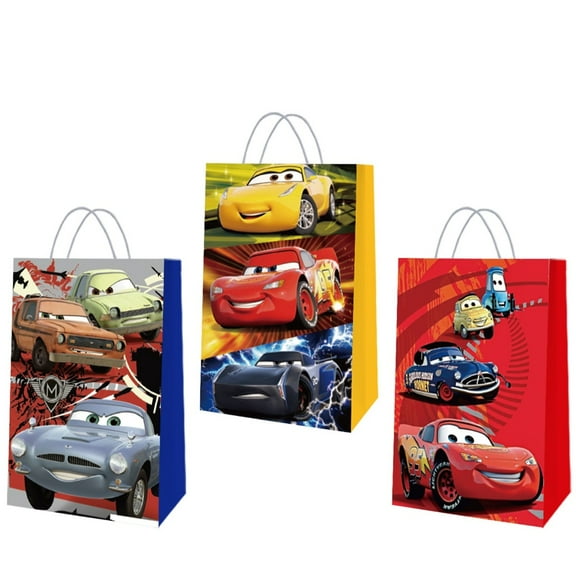 12 Pcs Car Party Gift Bags, Birthday party bags, Cartoon candy bags, Party Decoration Supplies（8.26"×5.9"×3.15"）