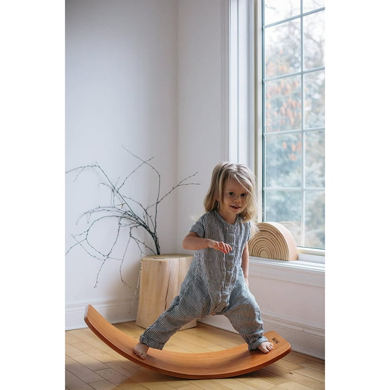 Kinderfeets Original Kinderboard Versatile Waldorf Wood Balance Board Bamboo