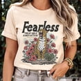 thumbnail image 2 of Vintage Floral Leopard Christian T-Shirt, Fearless For My God Is Always With Me Isaiah 41:10 Tee, 2 of 6