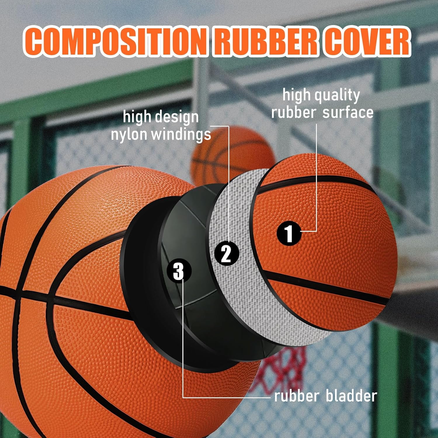 Basketballs Bulk with Pump for Games Training