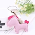 thumbnail image 3 of Wealth is Coming Leather Keychain Horse Riding Series Pendant (Peach Red), 3 of 8