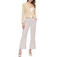 thumbnail image 3 of Allegra K Women's Collarless Work Office Business Casual Cropped Blazer, 3 of 7